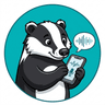 Badger using voice memo on phone